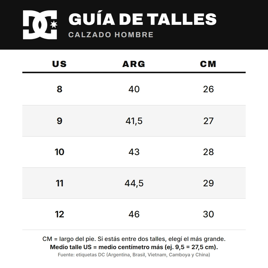 18930 talles DC hombre