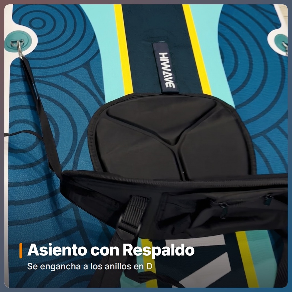 TABLA STAND UP HIWAVE MODELO HW07 INFLABLE C/ASIENTO 3.35M MADERA/AZUL - asiento