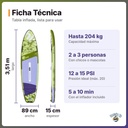 TABLA STAND UP HIWAVE MODELO HW14 INFLABLE 3.51M VERDE - ficha-tecnica