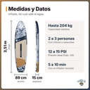 TABLA STAND UP HIWAVE MODELO HW16 INFLABLE 3.51M AZUL MARINO - ficha-tecnica