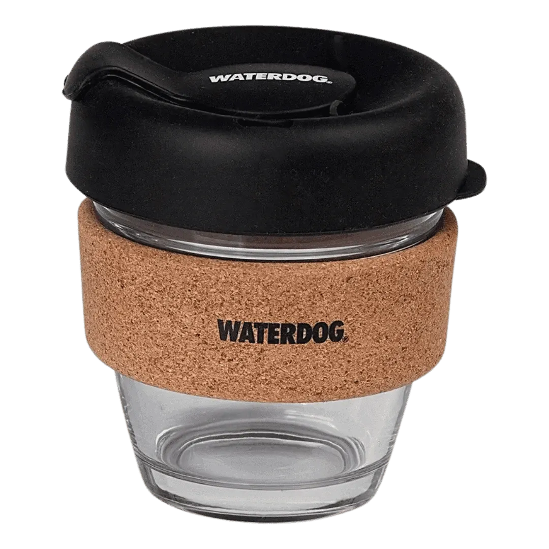 [126907] VASO PARA CAFE WATERDOG EXPRESSO NEGRO DE VIDRIO 230ML