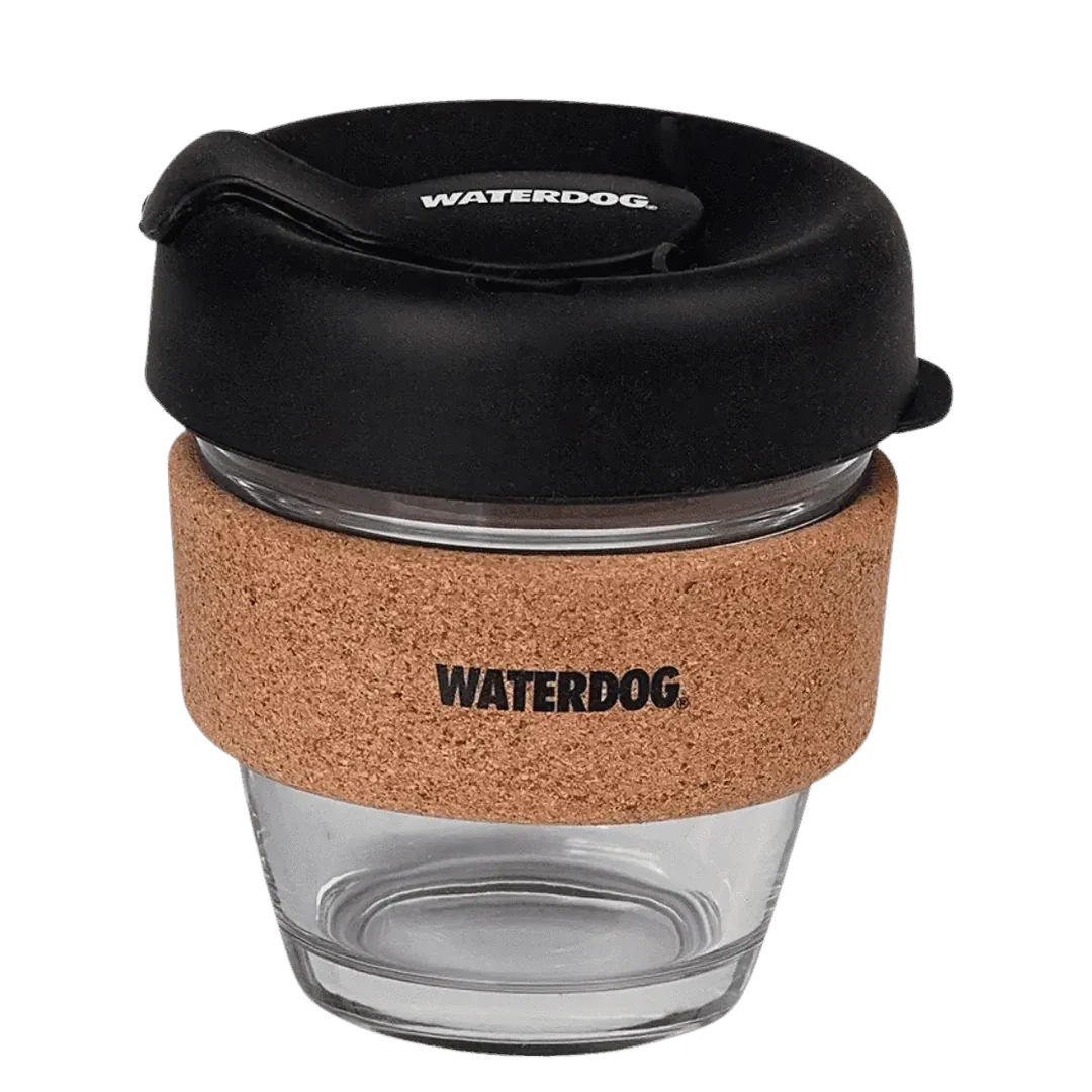 [126907] VASO PARA CAFE WATERDOG EXPRESSO NEGRO DE VIDRIO 230ML