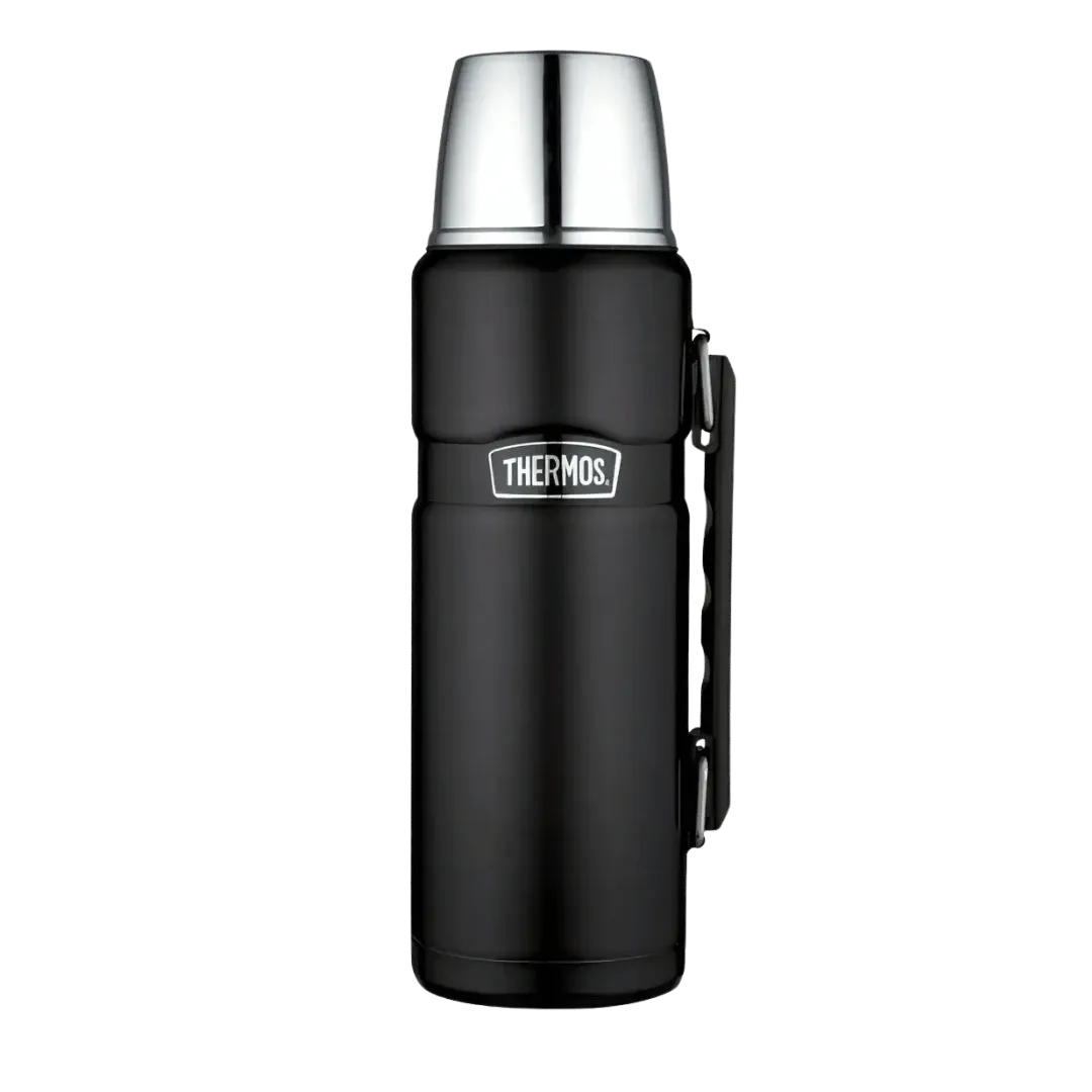 [129296] TERMO THERMOS ACERO INOX STAINLESS KING TAP VERTEDOR 1.2L (Negro)
