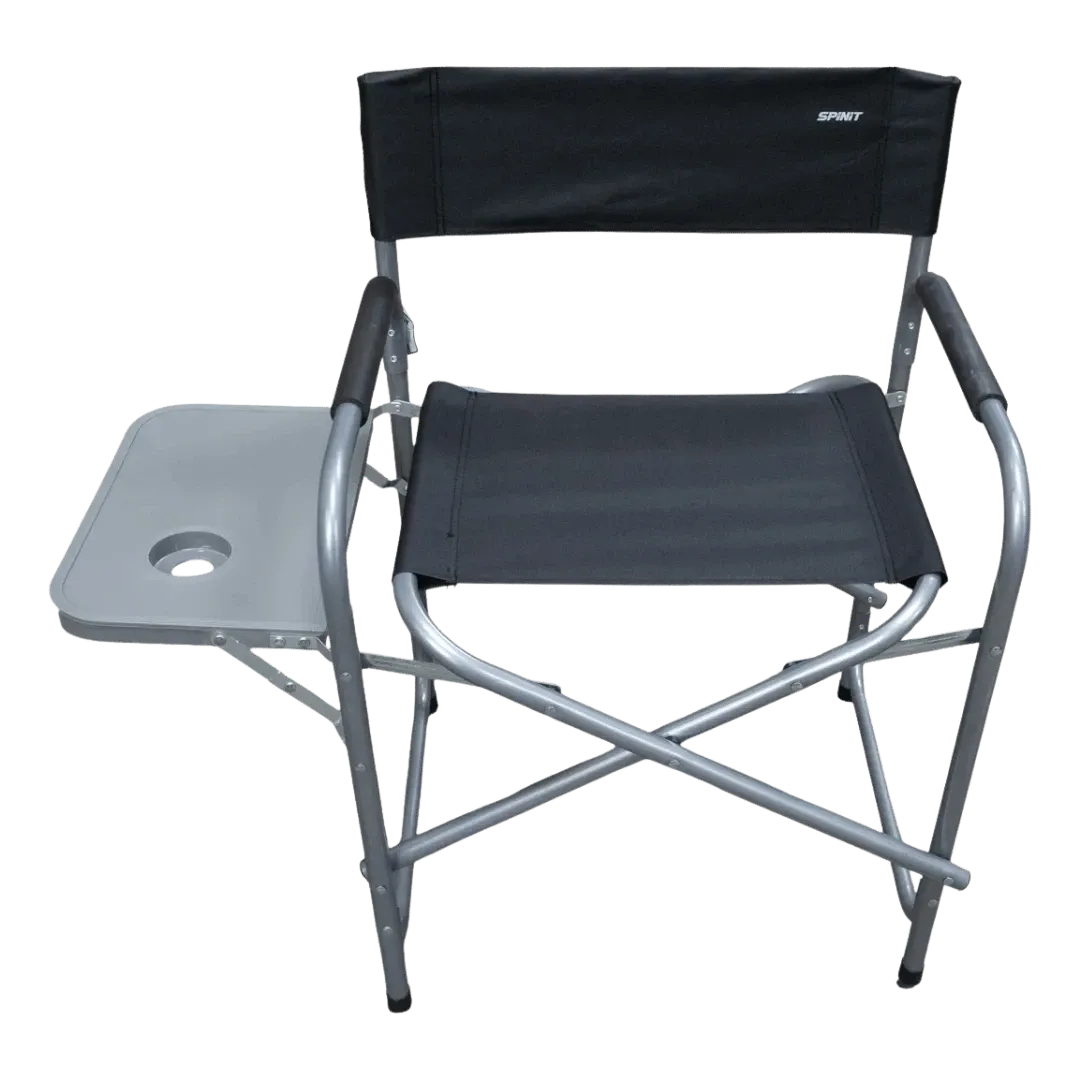 [131867] SILLA DIRECTOR SPINIT PLEGABLE ACERO NEGRO C/BANDEJA