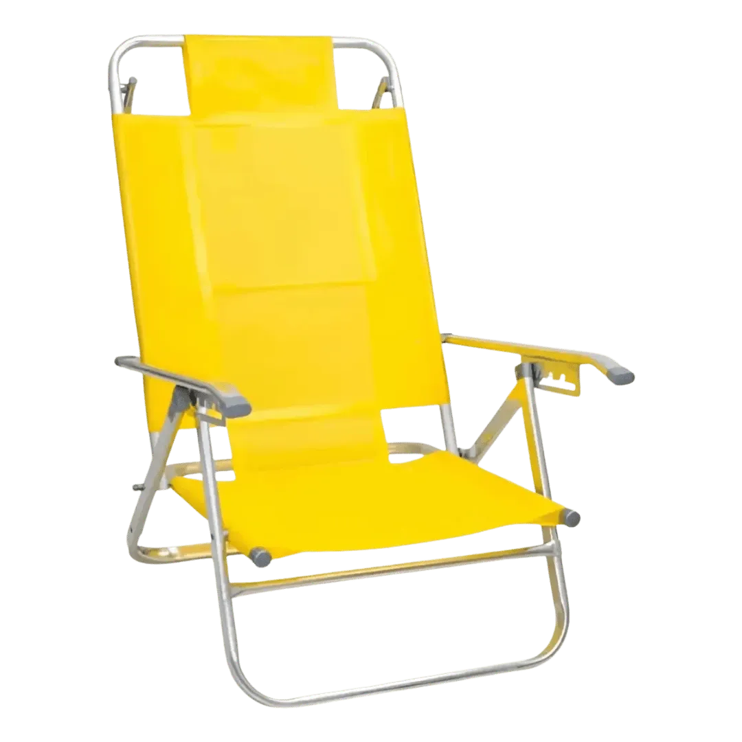 [102927] REPOSERA PLAYERA DESCANSAR 5 POSICIONES ALUMINIO MOD 80005 AMARILLO