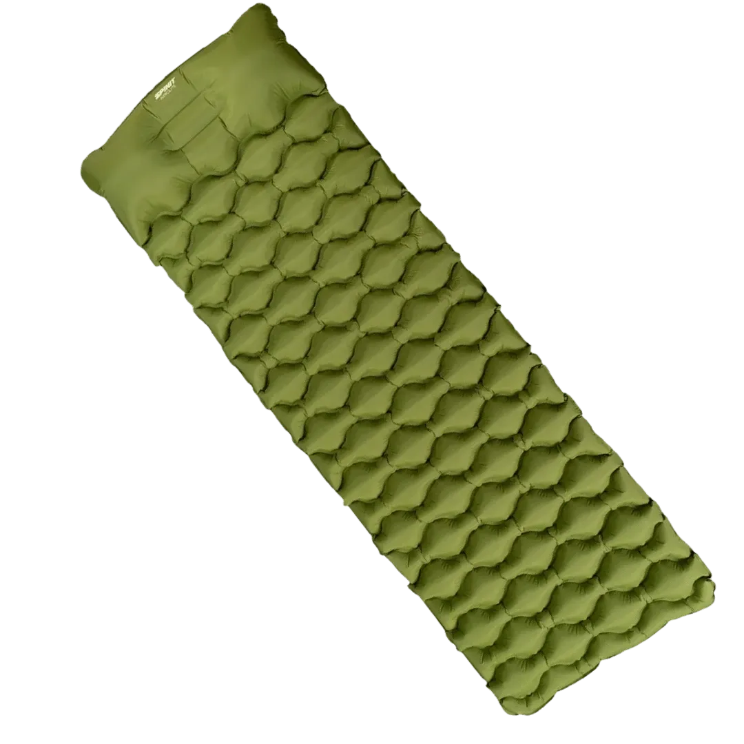 [119041] COLCHONETA SPINIT AEROLITE INFLABLE CON ALMOHADA VERDE