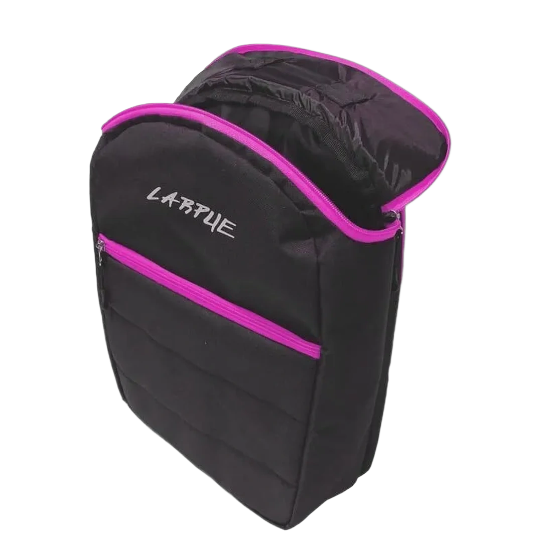 BOLSO MOCHILA COMPACTA LARPUE MATERA NEGRA ROSA