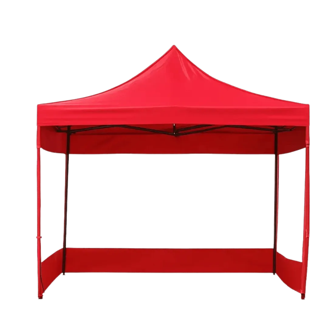 GAZEBO RECKO 3X3 ALUMINIO CON PARED TRANSPARENTE ROJO