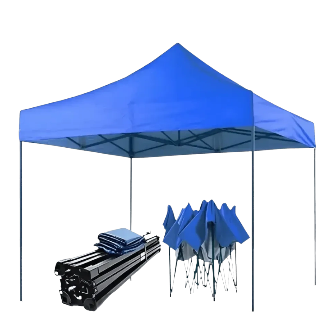 [132335] GAZEBO RECKO 3X3 HIERRO SIN PAREDES CON FUNDA (Azul)