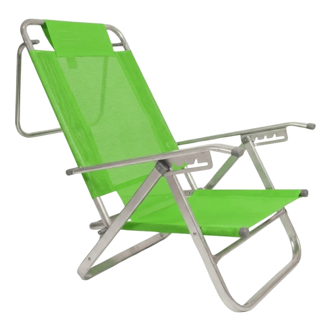 [132773] REPOSERA PLAYERA DESCANSAR 5 POSICIONES ALUMINIO MOD 80005 VERDE