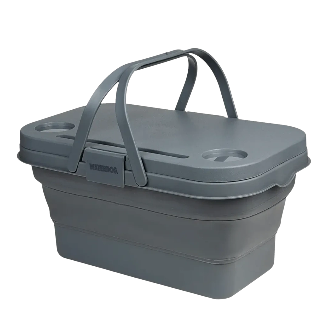 [133314] CANASTO WATERDOG PLEGABLE Y MESA 30LTS (Gris)