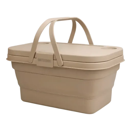 [133315] CANASTO WATERDOG PLEGABLE Y MESA 30LTS (Beige)