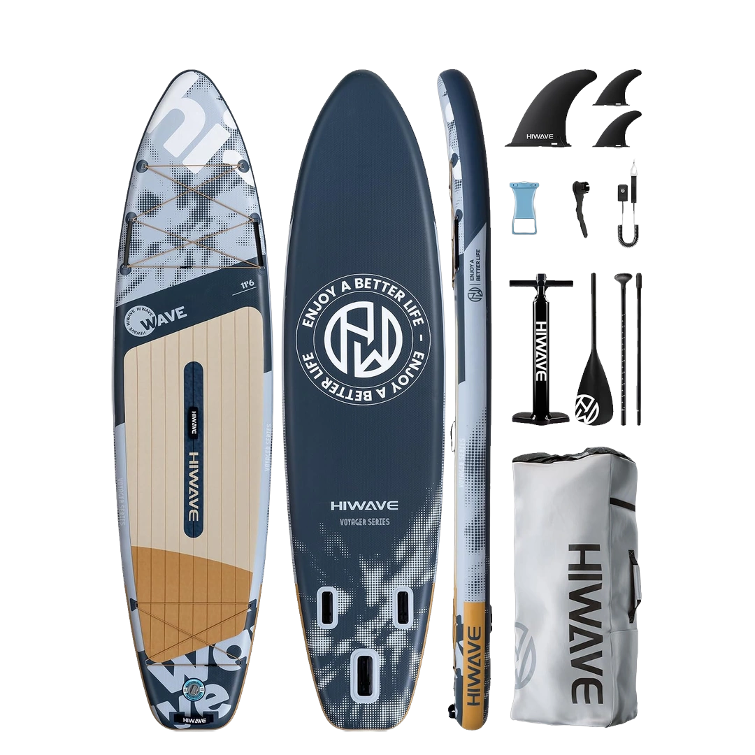 [141954] TABLA STAND UP HIWAVE MODELO HW16 INFLABLE 3.51M GRIS/AZUL MARINO